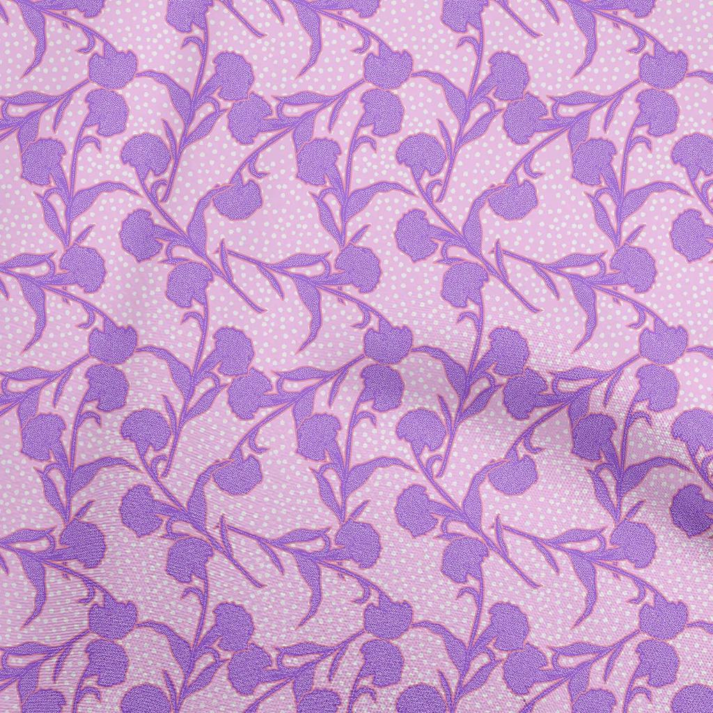 oneOone Cotton Flex Light Gray Fabric Floral Botanical Diy Clothing Quilting Fabric Print Fabric By Yard 40 Inch