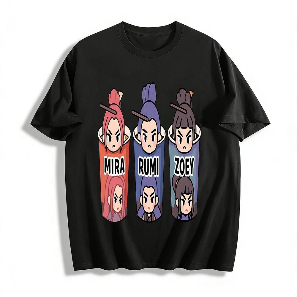 

Mira Rumi Zoey Noodle Cup Print T-shirt, Cool Grumpy Girl Graphic Casual Top Pure cotton T-shirt XXS