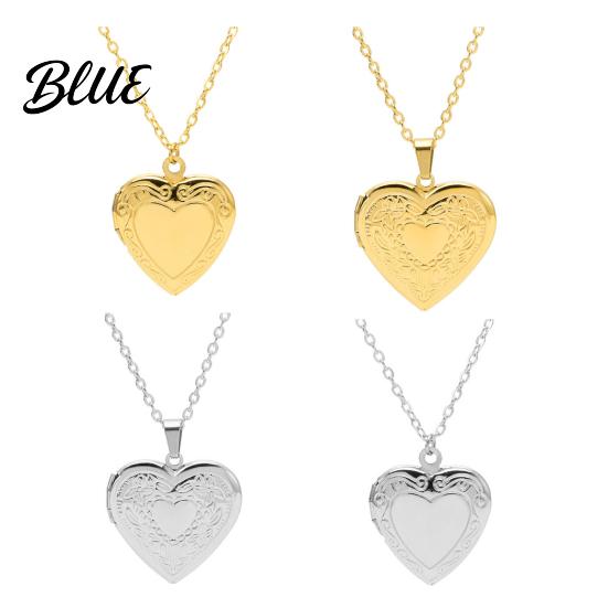 Photo Storage Necklace Heart Locket Pendant Frame Promise Love Keepsake