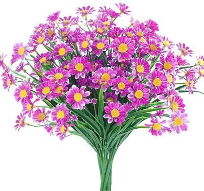 6 Bunches Of Artificial Flowers Outdoor Fake Flower Decorations Non-Fade Faux Plastic Flowers