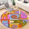 1pc Skull Rose Office Round Area Rug,  Mat Suitable For Office, Under Office Chairs Bedroom Living Room Home Decor, Room Deco
