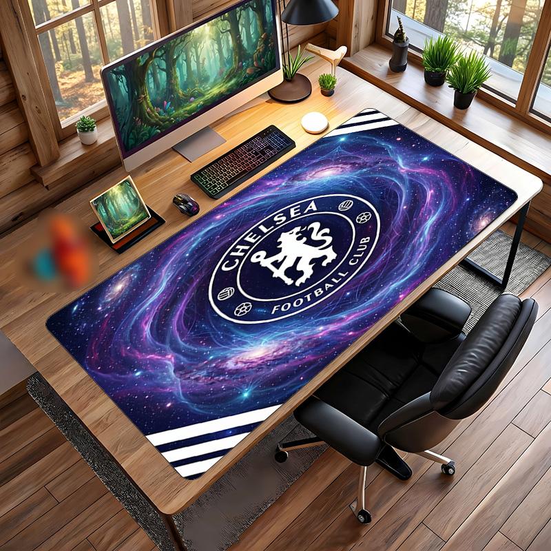 Tappetino per Mouse Grande Stampato Chelsea FC, Tappetino da Scrivania Gaming Morbido in Gomma Antiscivolo per Decorazione Ufficio Laptop Computer