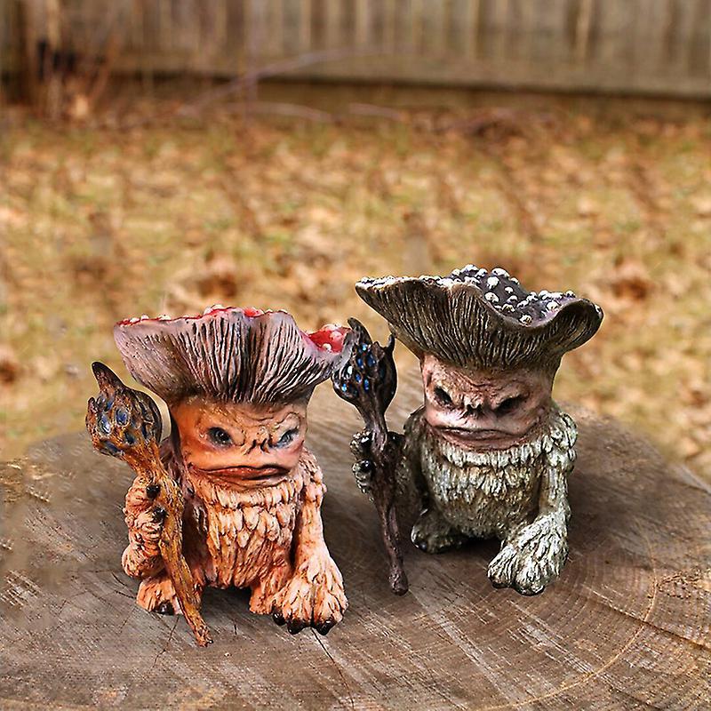 Feen Pilz Monster Schamane Zauberer Troll Harz Gartenornament Hof Rasen Außen Dekoration
