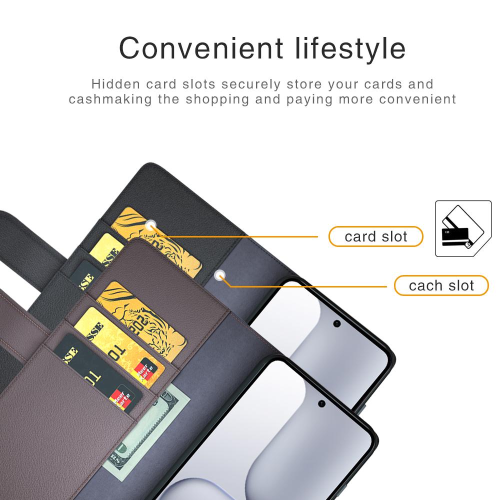 For Honor 500 5G Case Genuine Split Leather Phone Cover with Wallet Stand