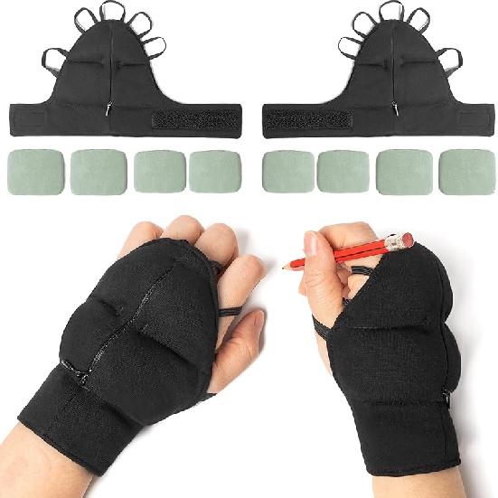 Weighted Gloves for Tremors, Wrist Weights for Hand Tremors and Parkinsons Patients, Steady Hand Adjustable Weighted Gloves (Patent Pending) Medium
