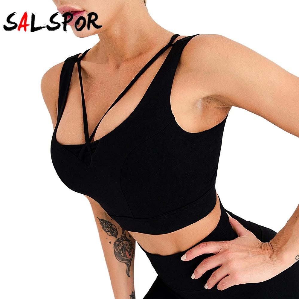 

Женский однотонный высокоэластичный противоударный быстросохнущий бюстгальтер с крестом и красивой спинкой