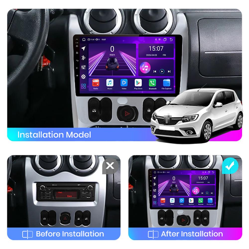 Android Car-Play Car Radio For Renault Logan Sandero 2009-2015 Multimedia Player Head Unit Stereo GPS Navigation BT WIFI,8 CORE ,2+32GB