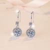 Fine Fashion Jewelry Round Bright Cut VVs1 Moissanite Quality S925 Sterling Silver Earrings Dangle Pendant