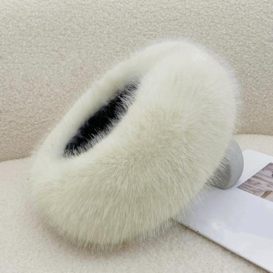 Winter Hat Hollow Top Design Wide Brim Plush Hat Solid Color Outdoor Activities Cycling Travel Insulated Headgear