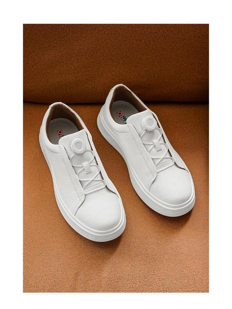 Cardile Crocodile Men's Autumn Skate Shoes: Comfortable, Thick-Soled, Slip-On Leather Casuals