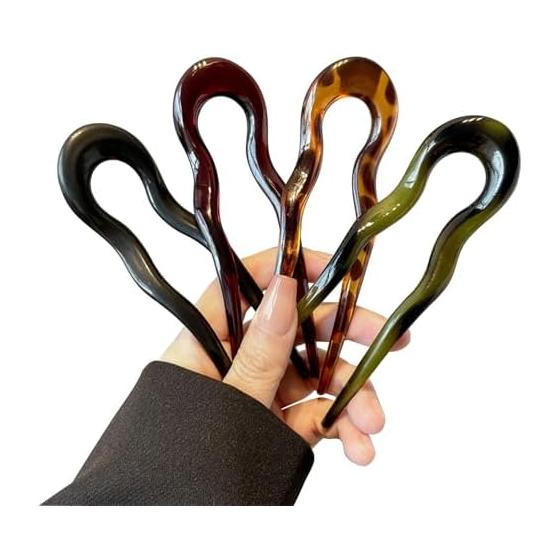 U-Shaped Hairpins, 4-Piece Set, Simple &