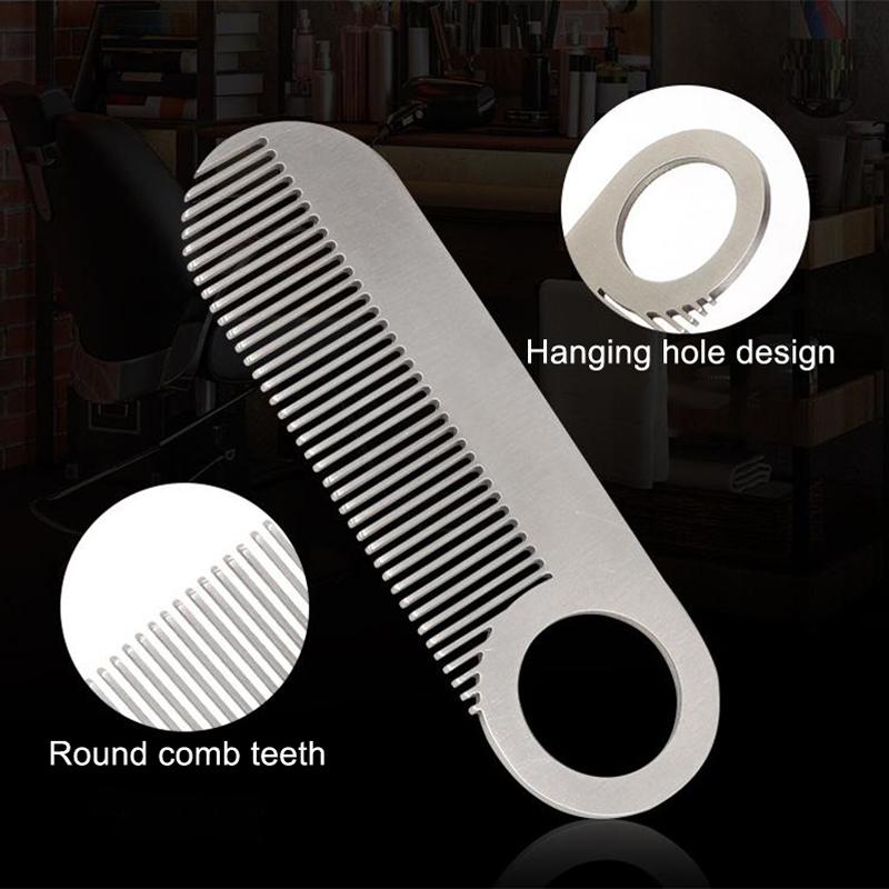 Grzebień ze stali nierdzewnej do fryzury na olej, przenośny grzebień do włosów, przenośny mini grzebień do brody, grzebień do brody dla mężczyzn, grzebień do stylizacji włosów