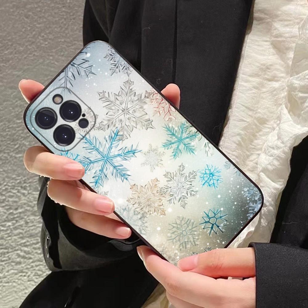 

Christmas Snowflakes Phone Case For IPhone 16 15 14 11 12 13 Mini Pro XS Max Cover 6 7 8 Plus X Funda Shell iPhone 13