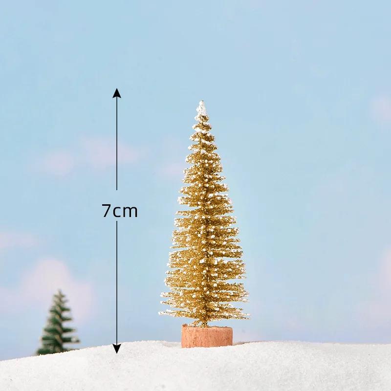 1 PC Artificial Christmas Tree Figurine Sisal Silk Cedar Pine Tree Mini Miniature Micro Landscape New  Fairy Garden Decor