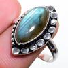 Labradorite Handmade Gemstone 925 Sterling Silver Jewelry Ring 9 B072