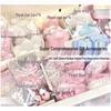 Handmade Pink & White Fluffy Wings Card Holder for DIY Journals & Decorations