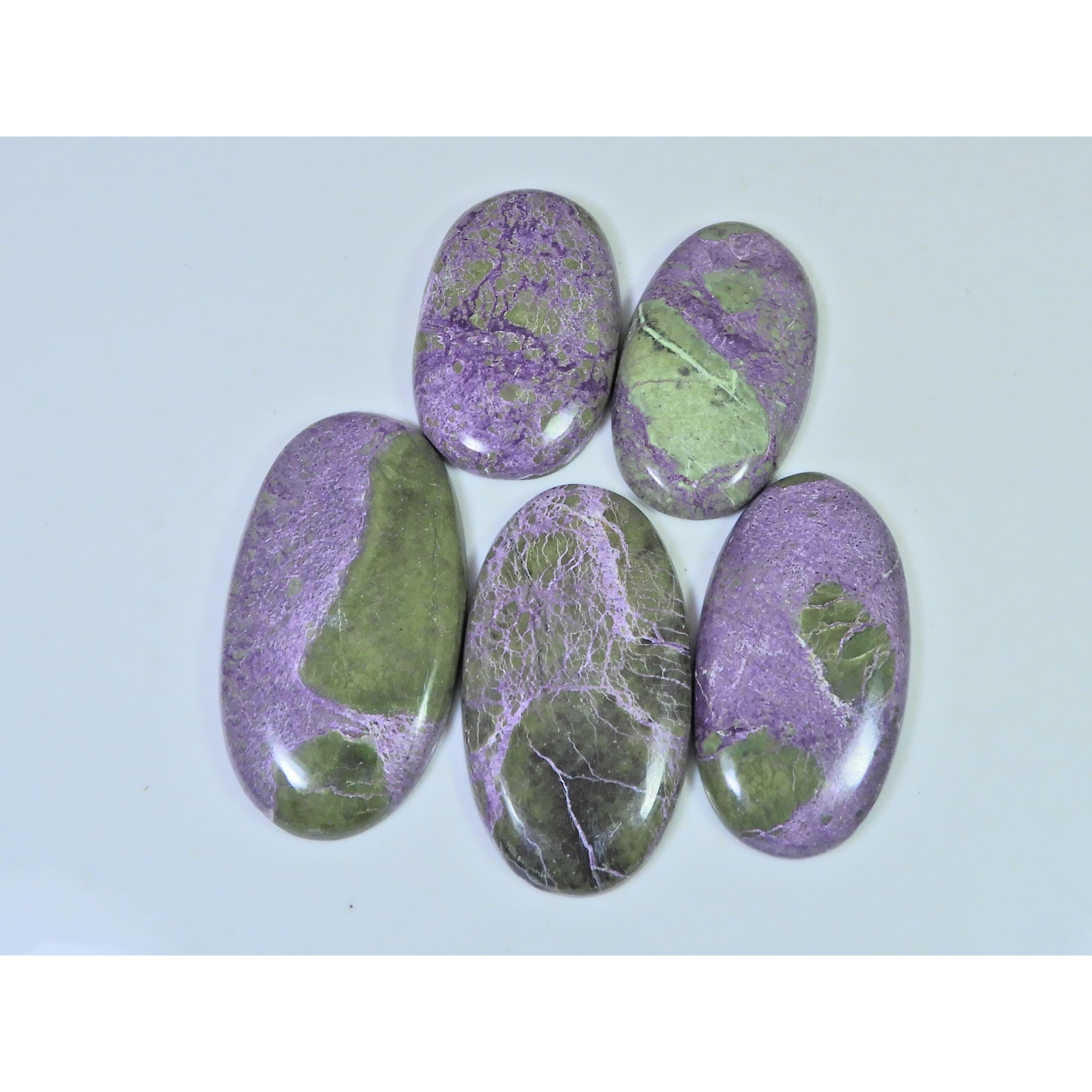 260Cts. Natural Stichtite Oval Shape Cabochon Loose Gemstone 05Pcs Lot C-1216