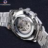 Forsining Edelstahl Wasserdicht Herren Skeleton Uhren Top Marke Luxus Transparente Mechanische Sport Männliche Armbanduhren
