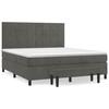 3137852 vidaXL Lit à sommier tapissier et matelas Gris foncé 160x200cm Velours