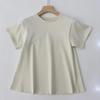 Women's Summer Loose-Fit Solid Color Simple Plus Size Short-Sleeve T-Shirt with A-Line Hem and Flare-Out Silhouette for A Flattering Look