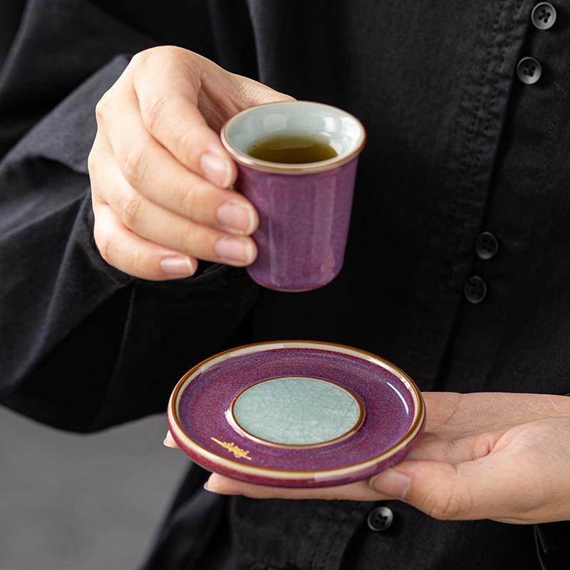 Luxury Ice Crackle Ceramic Kung Fu Tea Set with Gaiwan Teapot - Elegant Gift Box Included