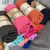 Korean Four Seasons Cotton Linen Women's Scarf: Solid Color Literary Shawl & Extra Long Beach Silk Scarf