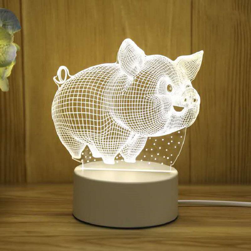 Creative 3D Cartoon Table Lamp – Children's Day Gift, USB Bedside Night Light