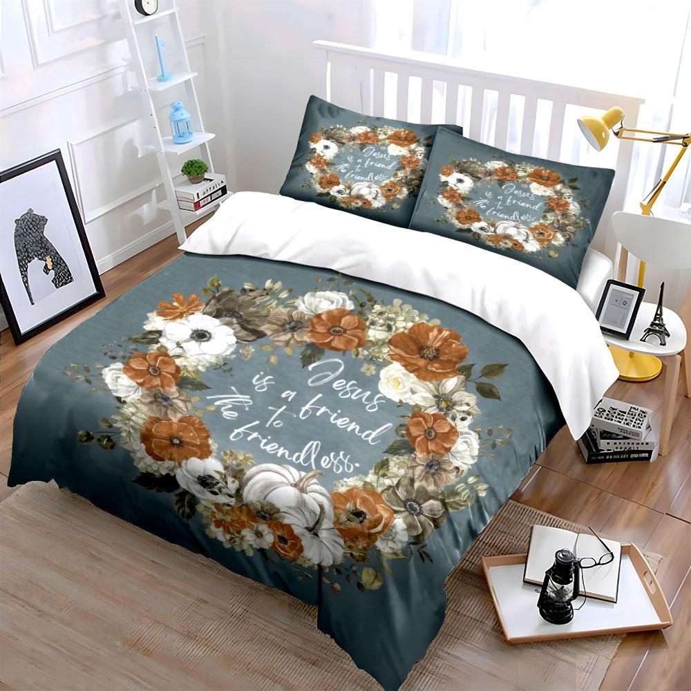 "Floral Autumn Theme Gift Set" kid's and adults' bedroom decor, Exquisite three-piece bedding set gift