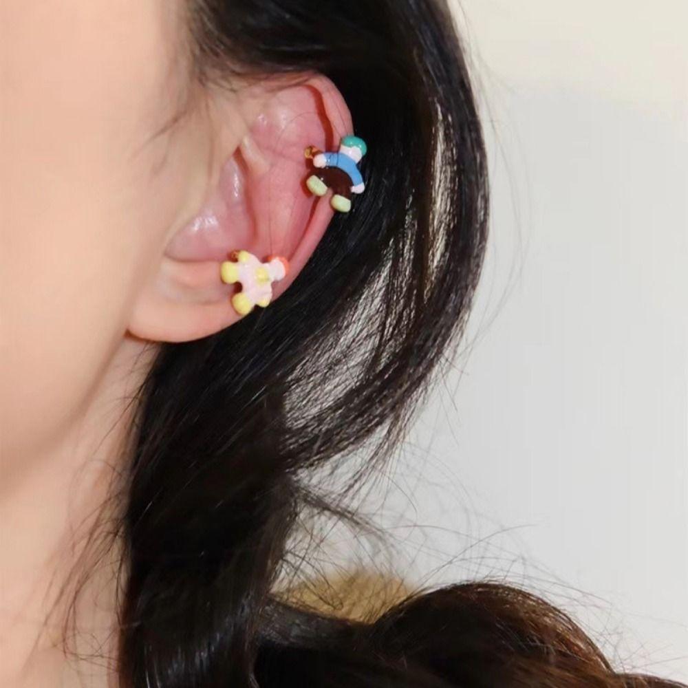

Fun Earrings Cartoon Figures Ear Ornaments Dopamine Style Ear Buckle Girls