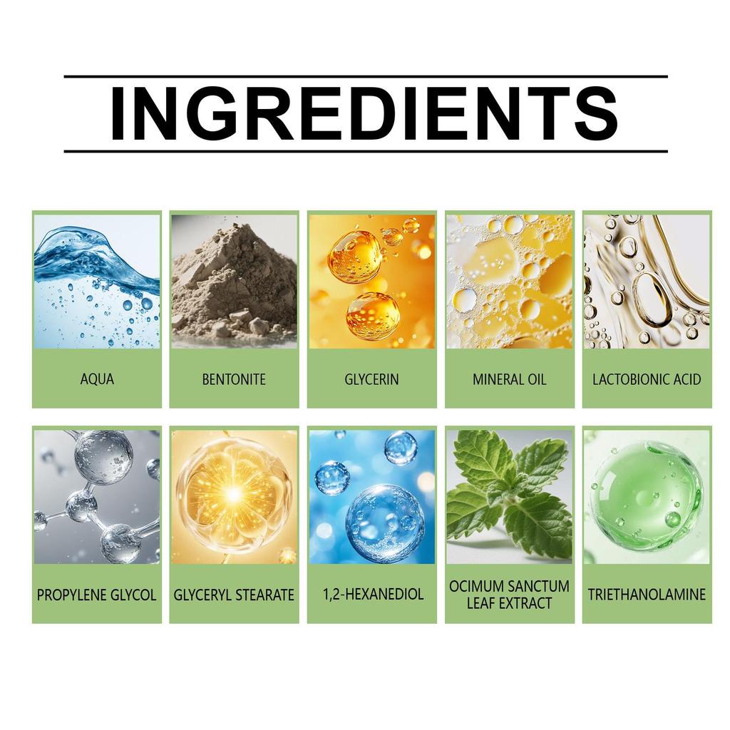 Basil Bubble Cleansing Mask Reduce Blackheads Purify Skin Oil Control Gentle Exfoliate Remove Pores Dirt Moisturizes Mud Mask