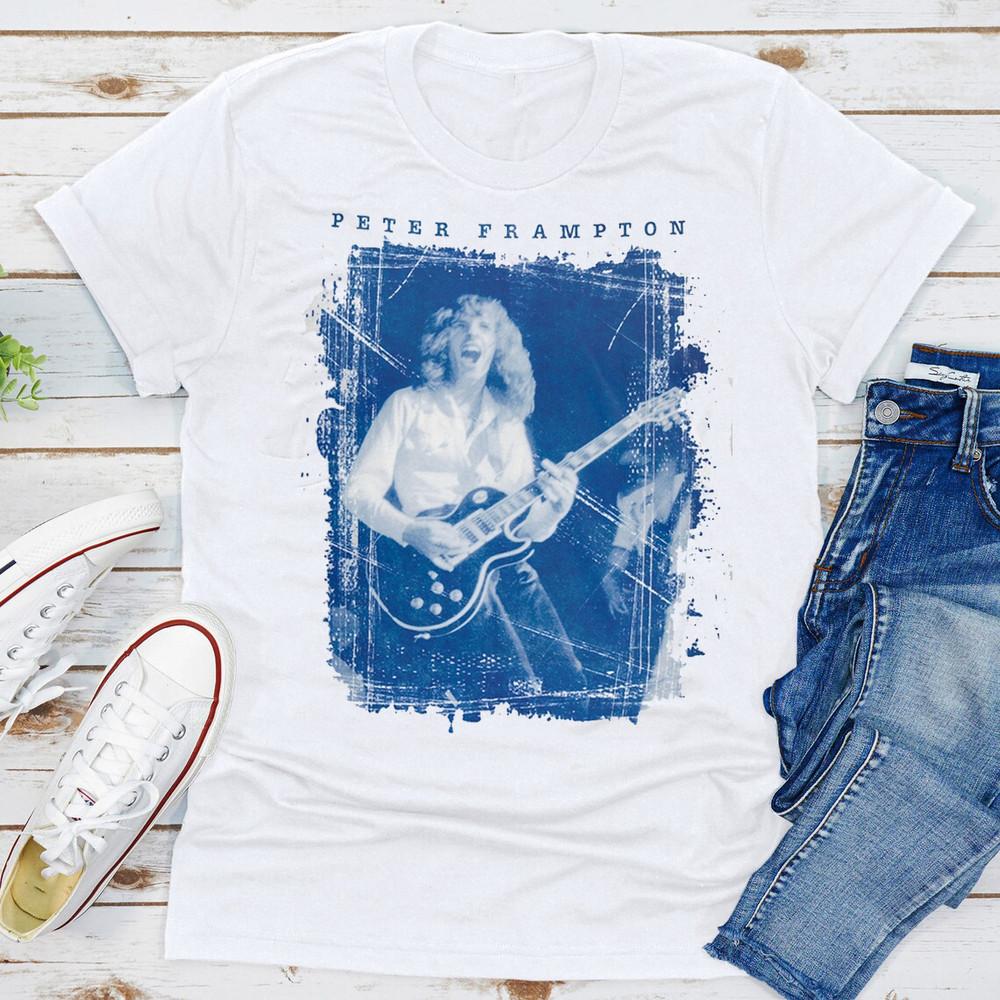 Peter Frampton Men s Guitar Photo Short Sleeve White T Shirt Unisex T-Shirt XL