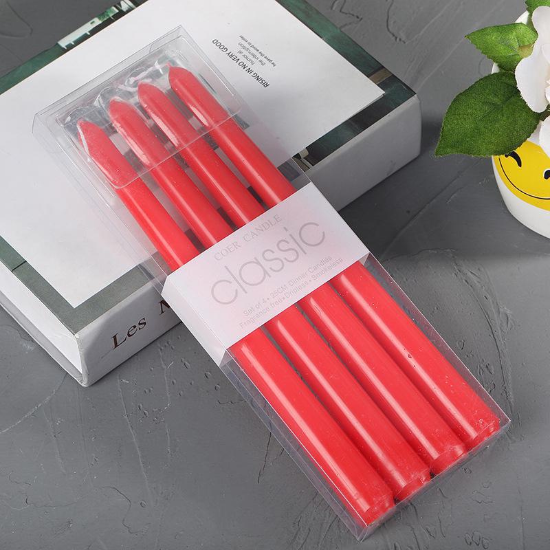 

Европейские бездымные свечи на длинной ножке красного и белого цвета для экстренных случаев и ужинов при свечах Cone rod 2.2*25 красный