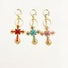 Micro-Paved Rhinestone Cross Metal Keychain: Hot Selling Car and Bag Charm Keyring