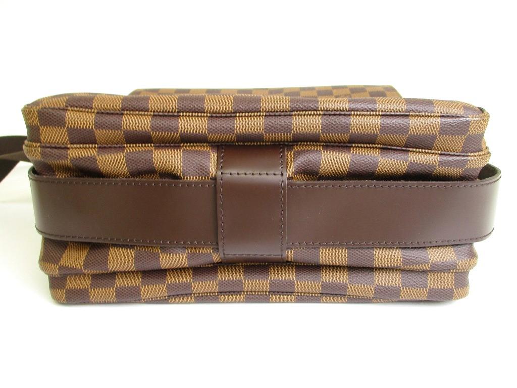 Authentic LOUIS VUITTON Damier Brown Leather Messenger Crossbody Bag Naviglio #9733  Refurbished