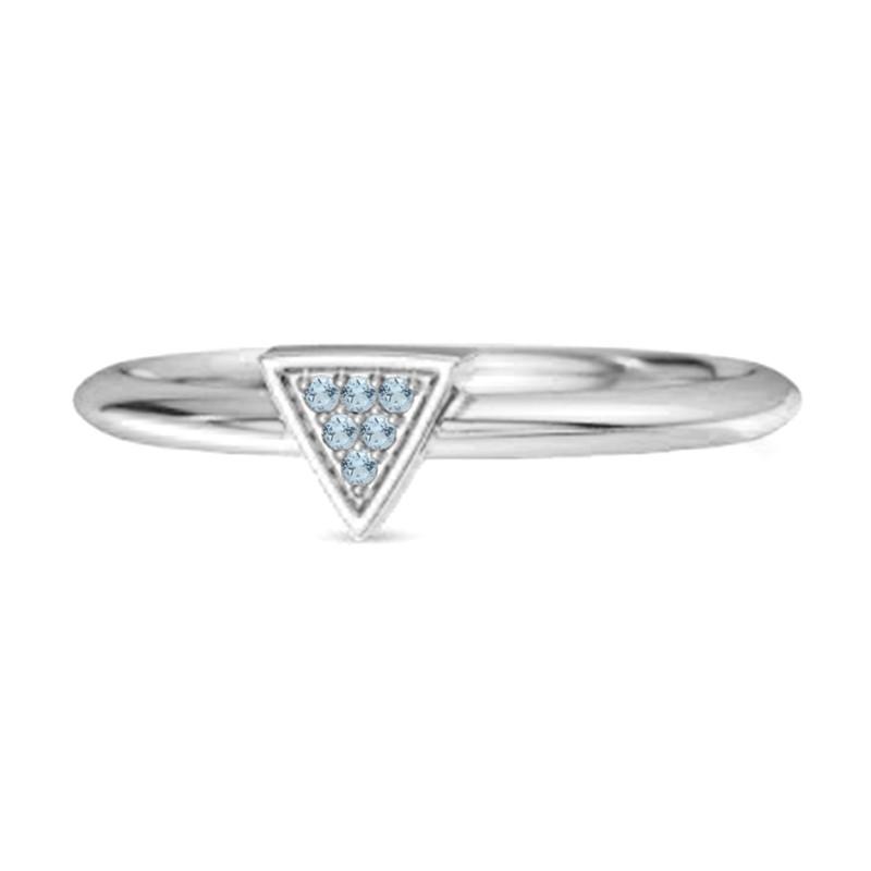 Blue Topaz Minimalist Geometric Ring –  Sterling Silver