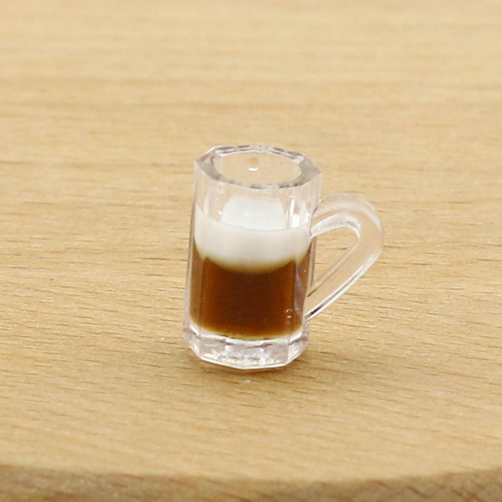 10 Pieces Simulated Wine Cup Resin Accessories Miniature Beer Glass Dollhouse Mug Models Fairy Garden Doll House Decor