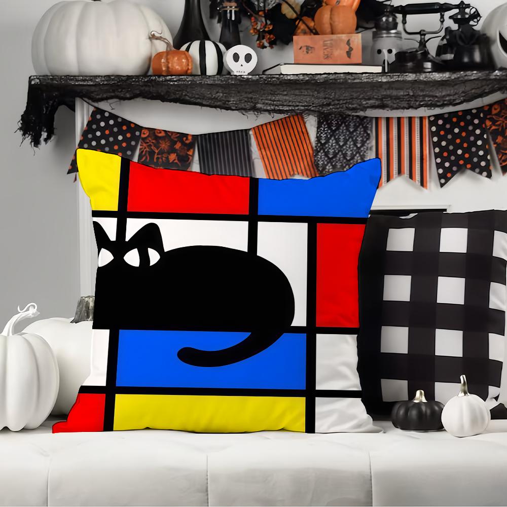 Fashion Print Piet Mondrian Pillow Case Office Cushions Suitable For Sofa Car Bedroom Decorative Cushion Cover