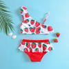 Girls' Strawberry Print Two-Piece Bikini Set