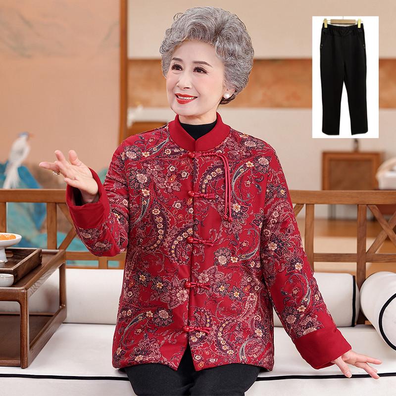 New Style Winter Cotton Jacket for Elderly Women - Warm, Thickened Chinese-Style Coat