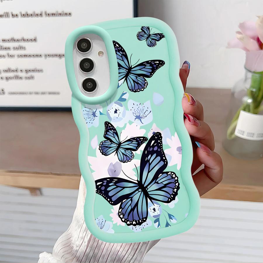 Case for Samsung Galaxy A12 A21s A11 A16 A13 A52 A14 A15 Soft Phone Cover A06 A23 A03 A22 A53 A04 A05 A33 INS Retro Butterfly