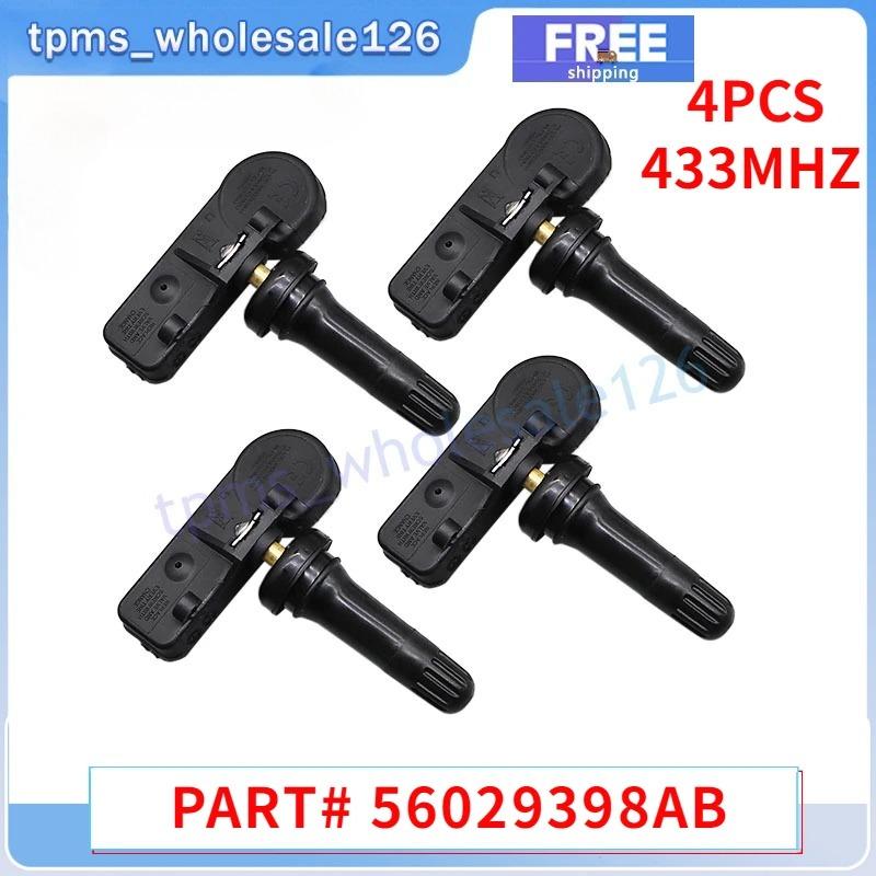For 2011 2012 2013 2014 Fiat Freemont 500L 56029398AB 4PCS Tire Pressure Monitor System Sensor TPMS 433MHZ 56029398AA