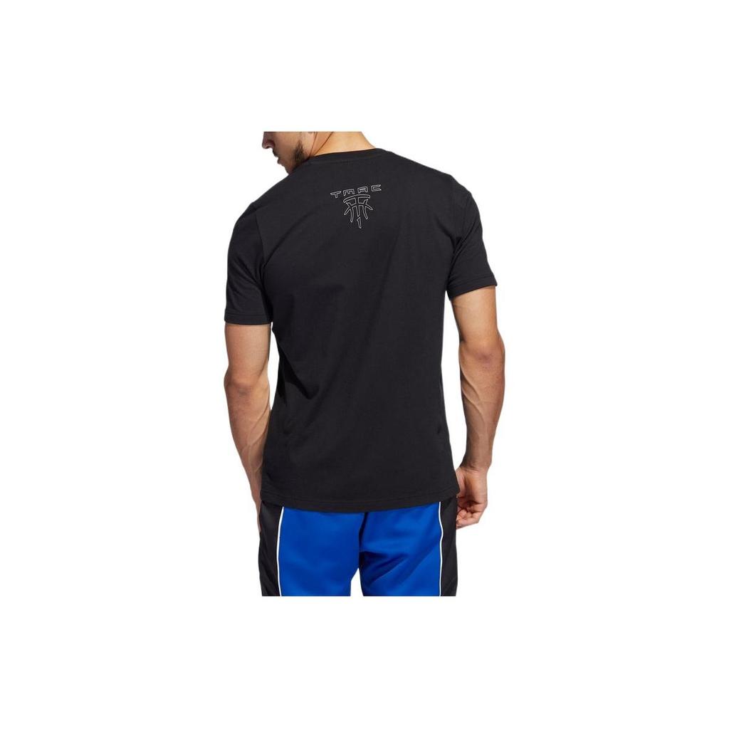 adidas Letter Print Basketball Graphic Crew Neck Short Sleeve T-Shirt Men Tops Black HN0818