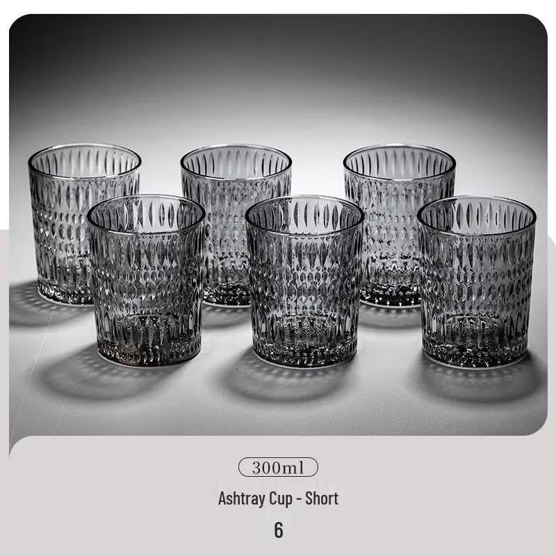 Qiwei Premium Embossed Glass Beverage Cup
