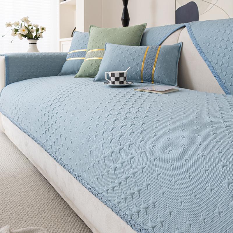 Modern Simple Ice Silk Sofa Cushion Summer  New Non-Slip Ice Silk Mat Seat Cushion Sofa Cover Cloth Blanket