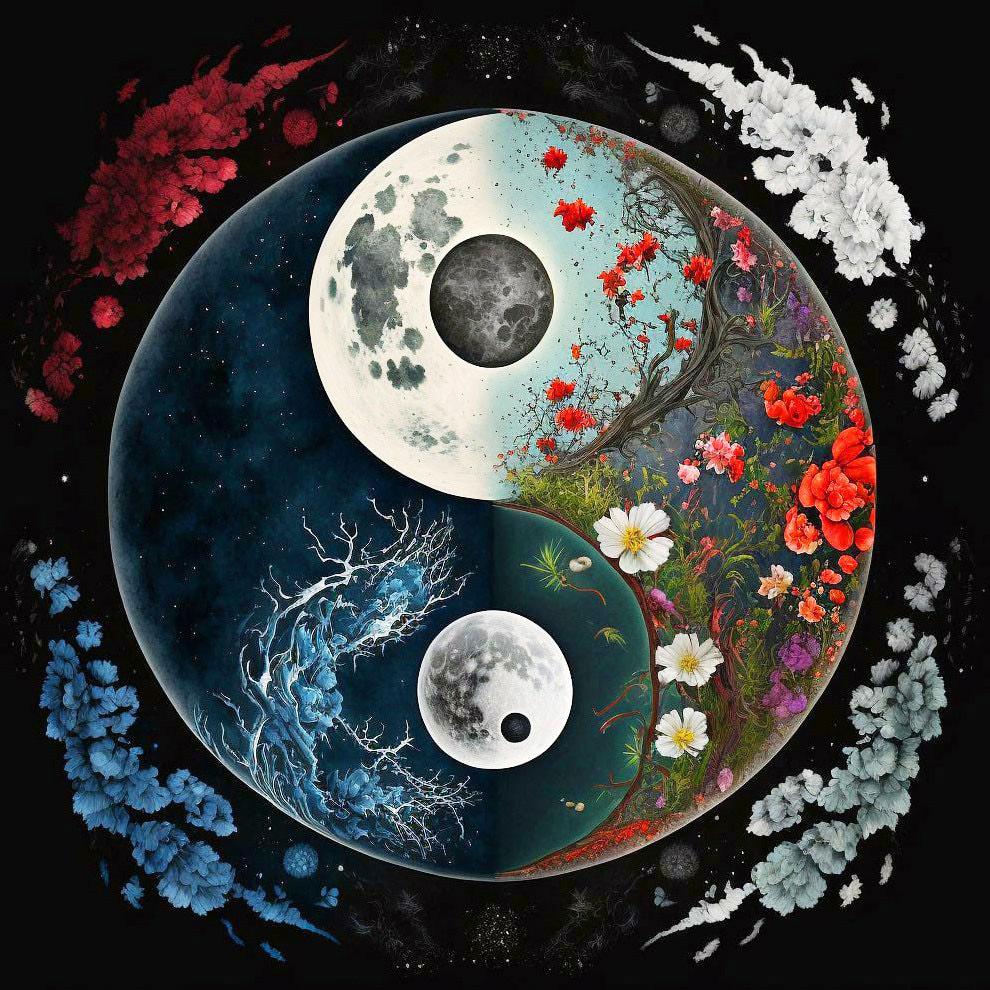 Diamond Painting Set Tai Chi Sunflower Full Square Round Mosaic Embroidery Yin Yang Landscape Home Decor