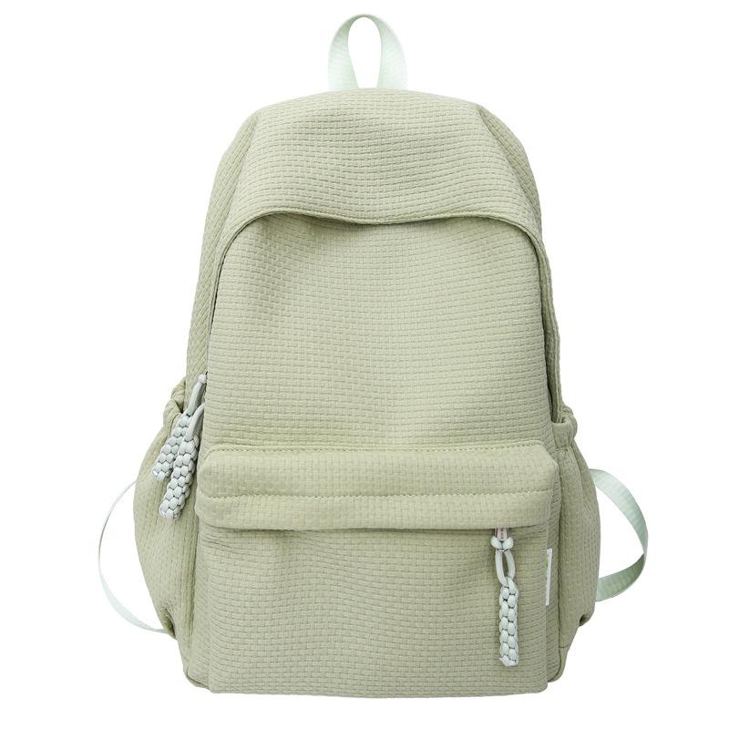 

Women s Schoolbag Solid Color Student Backpack зелёный