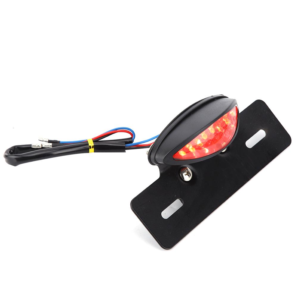 Motocyklowy tylny światło uniwersalne retro LED światło stopu światło tablicy rejestracyjnej światła kierunkowskazów(czarny)
