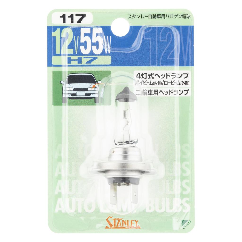 Stanley Electric Halogen N0117 (STANLEY) BP14-0017 Bulb, Blister, H7, 12V, 55W,