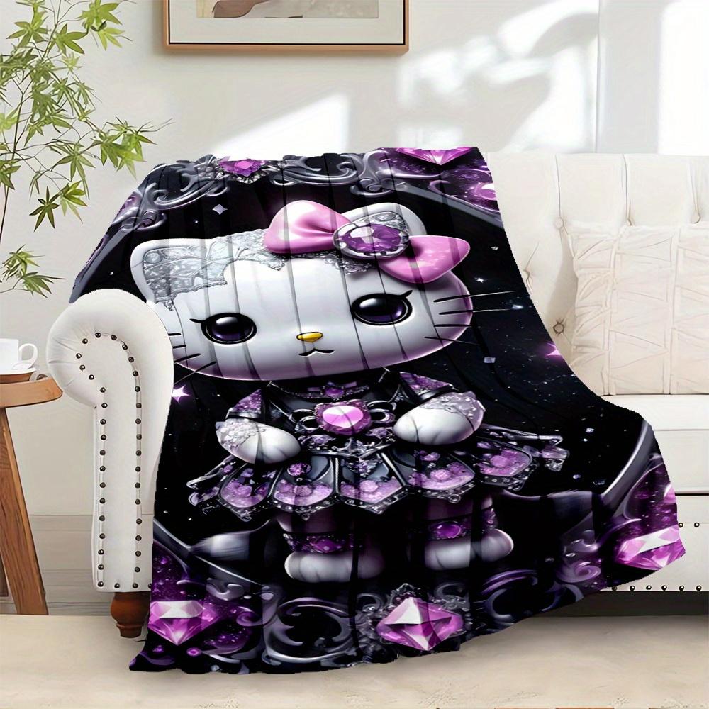 

1pc Hello Kitty Angel Wings Flannel Blanket - Home Decor, Universal, Comfortable, Machine Washable, Suitable for Everyone, Perfect Gift for 130x150cm
