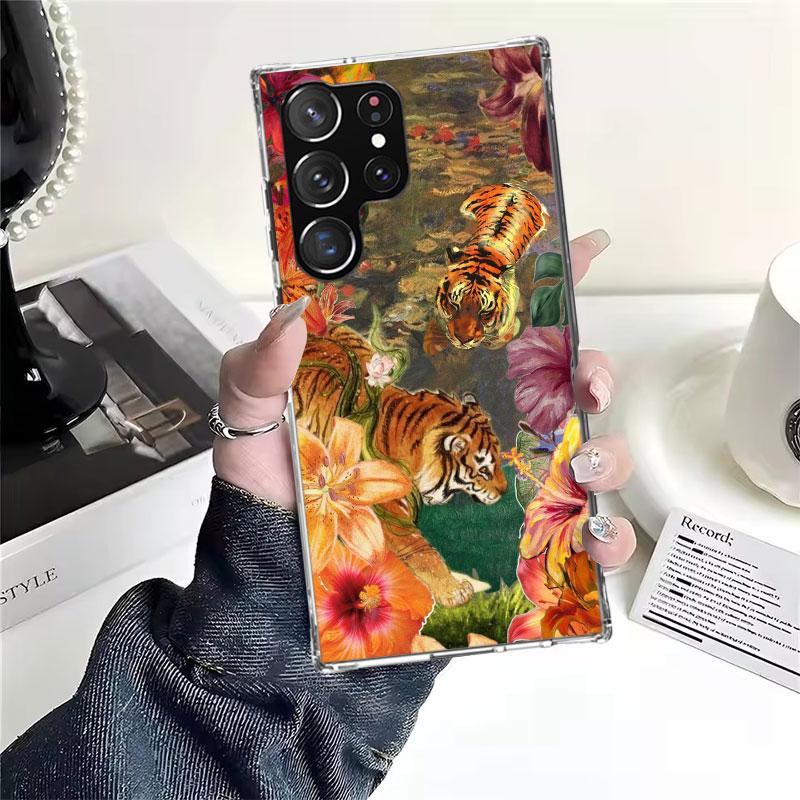 Superior Tiger Pattern Art Soft Phone Case For Samsung Galaxy S22 S23 S24 S25 Edge S26 Ultra S20 FE S21 Plus + Fundas Coque Gala